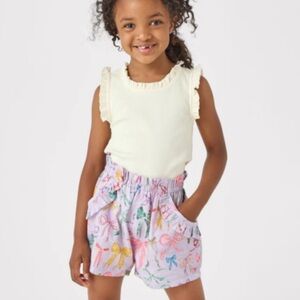 Pink Chicken Lavender Watercolor Bow Shorts 2T